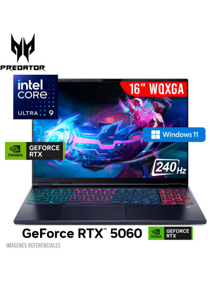 LAPTOP GAMER ACER PREDATOR HELIOS NEO PHN16S-71-91AW ULTRA 9-275HX 16GB 1TB SSD GEFORCE RTX 5060 8GB 16 WQXGA 240HZ WINDOWS 11