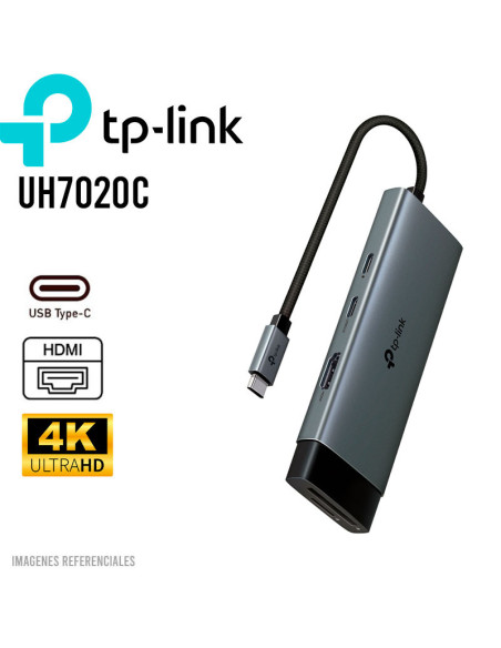 HUB USB-C TP-LINK 7 EN 1 (UH7020C) 1 USB-C - 1 USB-C PD - 2 USB 3.0 - 1 HDMI - 1 SD CARD - 1 TF CARD