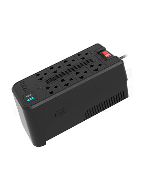 ESTABILIZADOR FORZA 8 TOMAS ( FVR-1222USB ) 1200VA/600W | 2 USB