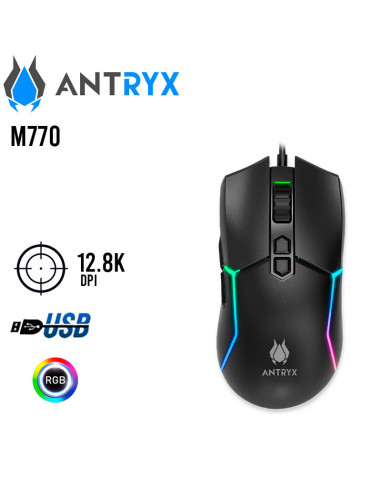 MOUSE GAMER ANTRYX M770 ( RGM-M770K ) 12800DPI...