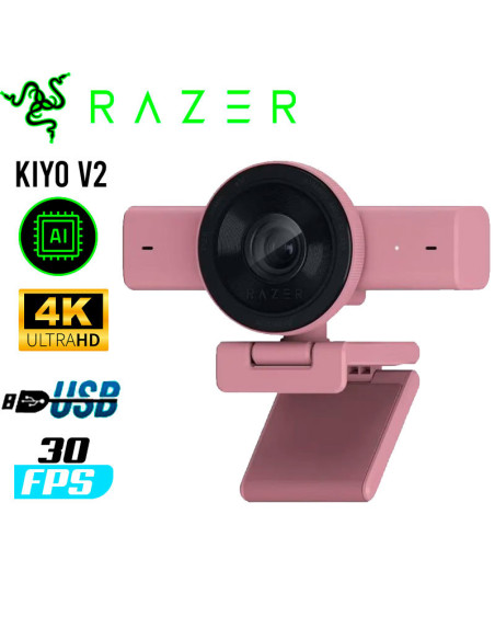 CAMARA WEB RAZER KIYO V2 QUARTZ EDITION (RZ19-05370300-R3U1) 4K| 30 FPS| 8.3MP- IA