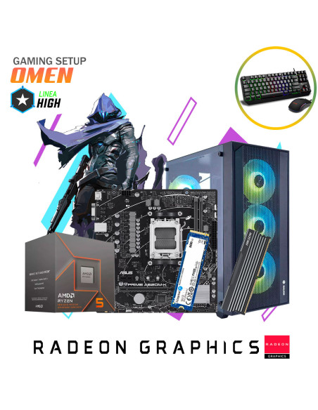 SETUP GAMER OMEN RYZEN 5 8500G 16GB 500GB + KIT RAPTOR