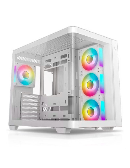 CASE DEEPCOOL CG530U 4F WH (R-CG530U-WHAGA4-G) VIDRIO TEMPLADO CURVO| S/FUENTE| 4 LED-ARGB