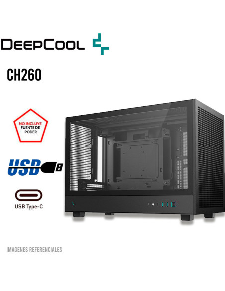 CASE DEEPCOOL CH260 (R-CH260-BKGM0-G-1) S/FUENTE| VIDRIO TEMPLADO