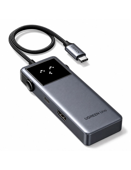 KIT UGREEN D0143 (95725) | HUB USB-C + CARGADOR INALAMBRICO MAGFLOW + CABLE RETRACTIL USB-C