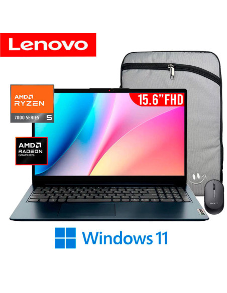 LAPTOP LENOVO IDEAPAD 1 15AMN7 RYZEN 5-7520U 8GB 256GB SSD 15.6 FHD WINDOWS 11(82VG00WXUS)