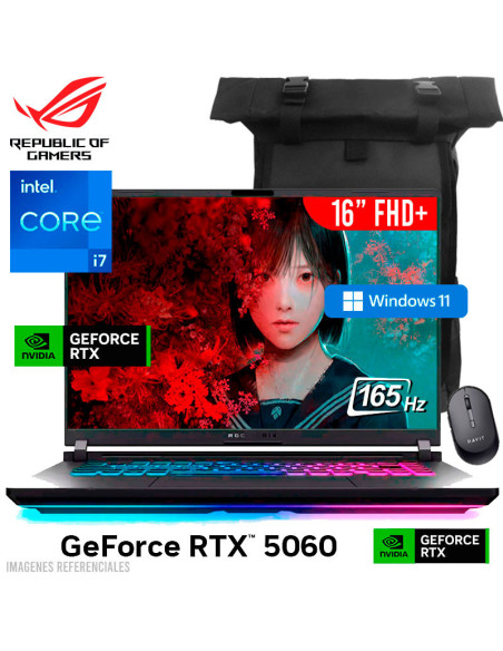 LAPTOP GAMER ASUS ROG STRIX G16 G615JMR-AS74 I7-14650HX 16GB 1TB SSD GEFORCE RTX 5060 8GB 16 FHD+ 165HZ WINDOWS 11