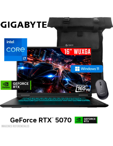 LAPTOP GAMER GIGABYTE GAMING A16 I7-13620H 16GB 1TB SSD GEFORCE RTX 5070 8GB 16 WUXGA 165HZ WINDOWS 11 (CWH I3LA894PH)