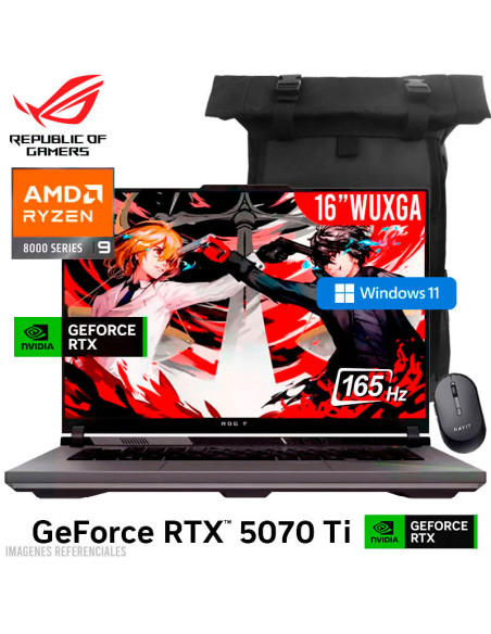 LAPTOP GAMER ASUS ROG STRIX G614PR-G16.R95070TI RYZEN 9-8940HX 16GB 1TB SSD GEFORCE RTX 5070 TI 12GB 16 WUXGA 165HZ WINDOWS 11