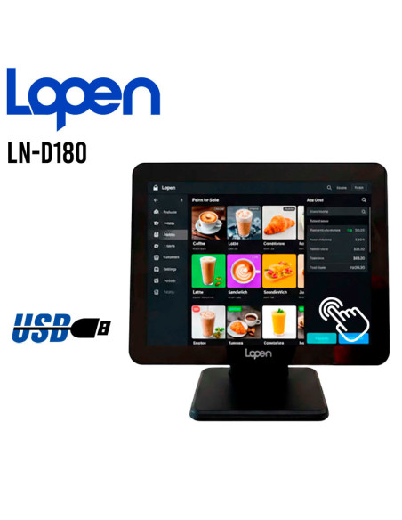 ALL IN ONE LOPEN POS ( LN-D180 ) I3-6100 16GB 512GB SSD FREEDOS 15" TACTIL RJ45- HDMI- VGA