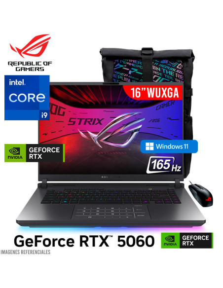 LAPTOP GAMER ASUS ROG STRIX G16 G615JMR-RV396W CORE I9-14900HX 16GB 512GB SSD GEFORCE RTX 5060 8GB 16 WUXGA 165HZ WINDOWS 11