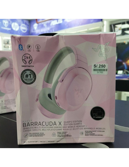 AUDIFONO GAMER RAZER BARRACUDA X 2022 WIRELLES 7.1 QUARTZ (RZ04-04430300-R3U1) MULTI-PLATFORM   BAD BOX