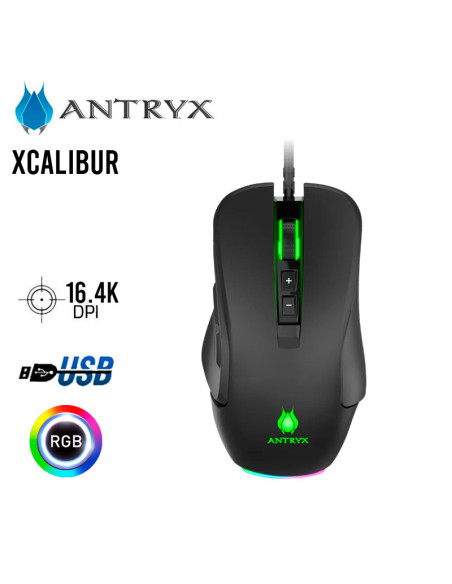 MOUSE GAMER ANTRYX XCALIBUR CHROME STORM ( AGM-CS7500K ) DPI 16400 | LED-RGB