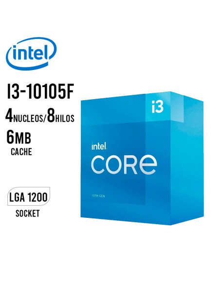 PROCESADOR INTEL CORE I3 10105F 3.7 GHZ 6MB ( BX8070110105F ) LGA 1200