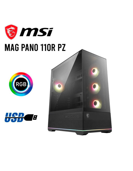 CASE GAMER MSI MAG PANO 110R PZ ( 306-7G28R21-JA4 ) S/FUENTE | VIDRIO TEMPLADO | LED-ARGB