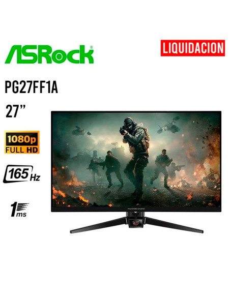 MONITOR GAMER ASROCK 27" ( PG27FF1A ) PHANTOM GAMING | FULL HD | PANEL IPS | 165HZ  - 1MS | 2 HDMI - 1 DP