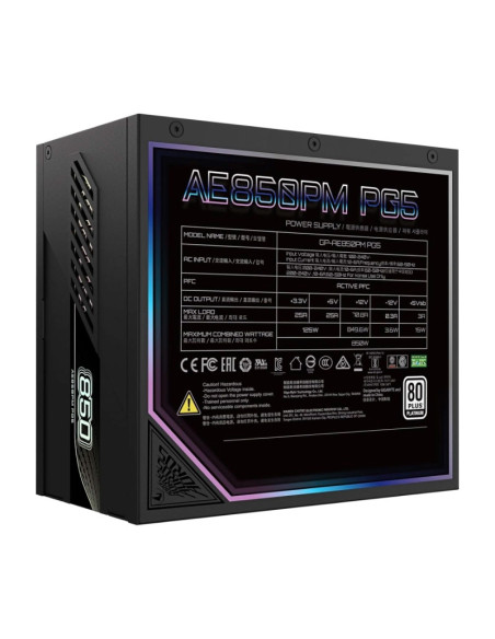 FUENTE DE PODER GIGABYTE AORUS ELITE 850W PLATINUM (GP-AE850PM PG5)