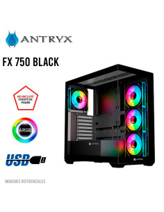 CASE ANTRYX FX 750 BLACK ( AC-FX750K ) S/FUENTE | VIDRIO...