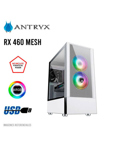 CASE GAMER ANTRYX RX 460 MESH WHITE (...