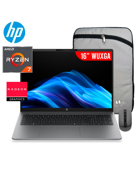 LAPTOP HP 200 G2A RYZEN 7-250 16GB 512GB SSD 16 WUXGA FREEDOS (D61MFLT)