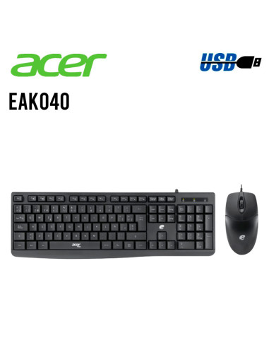KIT ACER EAK040 (EAK040-SP) TECLADO + MOUSE| BLACK