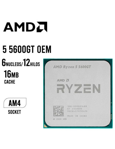 COMBO PROCESADOR AMD RYZEN 5-5600GT OEM +...