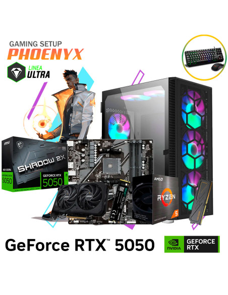 SETUP GAMER PHOENYX RYZEN 5-5500 16GB 512GB SSD GEFORCE RTX 5050 8GB + KIT RAPTOR