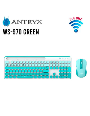 KIT ANTRYX WS-970 GREEN (ASC-WS970GN) TECLADO +...