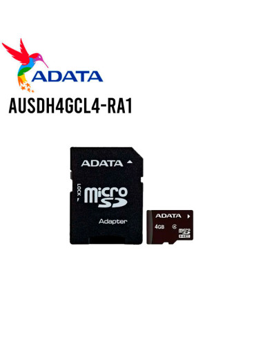 MEMORIA MICRO SDHC ADATA 4GB 4-AUSDH4GCL4-RA1