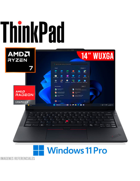 LAPTOP LENOVO THINKPAD E14 GEN 7 RYZEN 7-250 32GB 1TB SSD 14 WUXGA WINDOWS 11 PRO (21T10006LM)