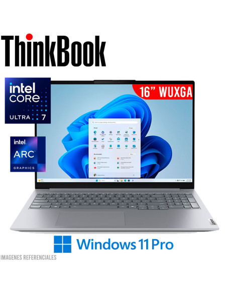 LAPTOP LENOVO THINKBOOK 16 G8 IAL ULTRA 7 255H 16GB 1TB SSD 16" WUXGA WINDOWS 11 PRO (21SK00CFLM)