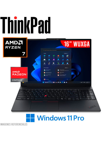 LAPTOP LENOVO THINKPAD E16 GEN 3 RYZEN 7 250 32GB DDR5 1TB SSD 16 WUXGA WINDOWS 11 PRO (21SU0004LM)