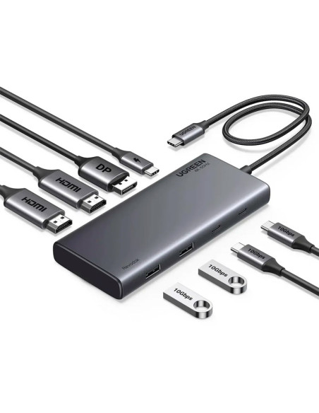 HUB USB-C UGREEN CM639 8 EN 1 ( 35625 ) 2 HDMI - 1 DP - 2 USB - 2 USB-C - 1 USB-C PD