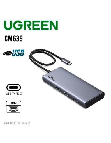 HUB USB-C UGREEN CM639 8 EN 1 ( 35625 ) 2 HDMI...