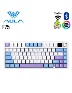 TECLADO GAMER AULA F75 ( F75-SP ) WIRED - WIRELESS - BT |...