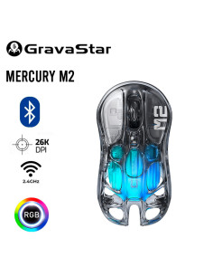 MOUSE GAMER GRAVASTAR MERCURY M2 ( M2-XTAL-BLK ) WIRELESS...