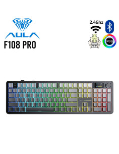 TECLADO GAMER AULA F108 PRO ( F108-PRO-SP ) WIRED - BT -...