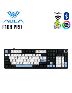 TECLADO GAMER AULA F108 PRO ( F108-PRO-SP ) WIRED - BT -...