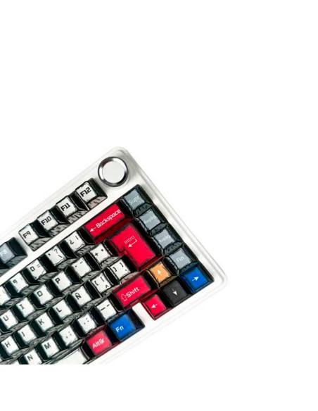 TECLADO GAMER AULA F75 ( F75-SP ) WIRED - WIRELESS - BT | BLANCO COMIC | SWITCH STAR VECTOR | LED-RGB