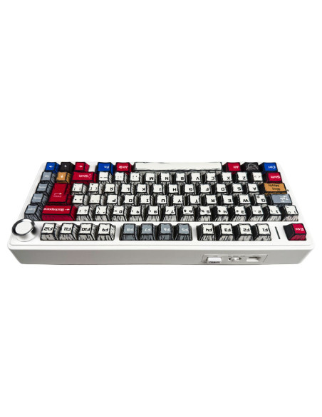 TECLADO GAMER AULA F75 ( F75-SP ) WIRED - WIRELESS - BT | BLANCO COMIC | SWITCH STAR VECTOR | LED-RGB