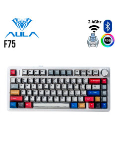 TECLADO GAMER AULA F75 ( F75-SP ) WIRED - WIRELESS - BT |...