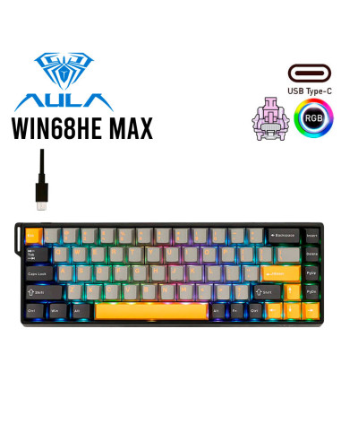 TECLADO GAMER AULA WIN68HE MAX ( WIN68HE-MAX )...
