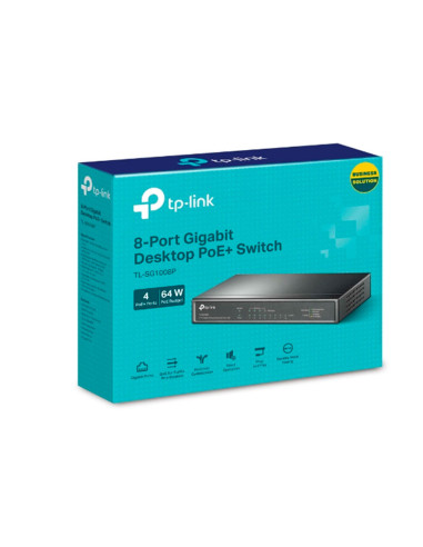 SWITCH TP-LINK 8PTOS GIGABIT 4 PTOS POE+...