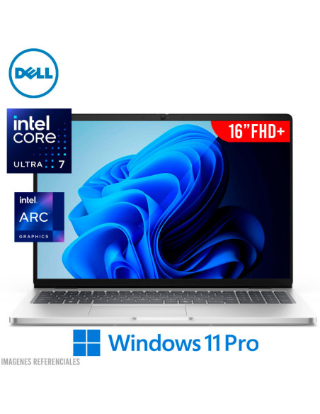 LAPTOP DELL PRO 16 PC16250 ULTRA 7 255U 32GB 1TB 16 FHD+ WINDOWS 11 PRO(PC16250_U7ARL321TBWPS_3WXCTO)