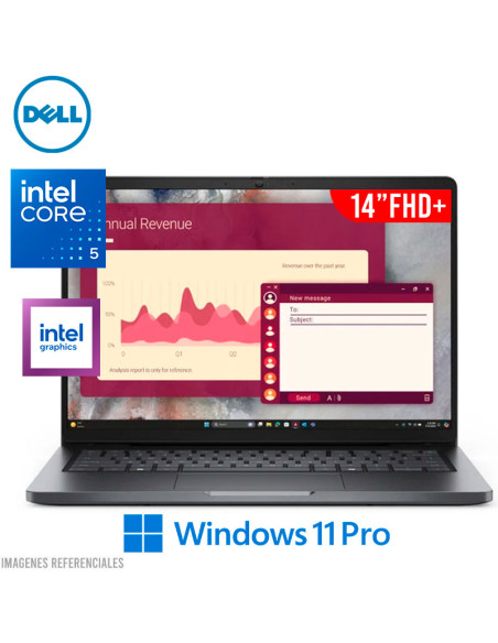 LAPTOP DELL PRO 14 PC14250 CORE 5-120U 16GB 512GB SSD 14" FHD+ WINDOWS 11 PRO (T5X8P)