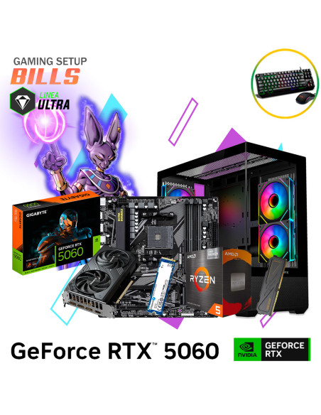 SETUP GAMER BILLS RYZEN 5 5500X3D 16GB 500GB SSD GEFORCE RTX 5060 8GB + KIT RAPTOR