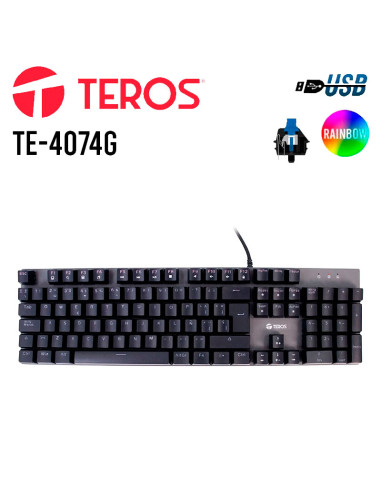 TECLADO GAMER TEROS (TE-4074G) USB 2.0|...
