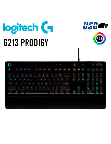 TECLADO GAMER LOGITECH G213 PRODIGY (920-008084) LED-RGB