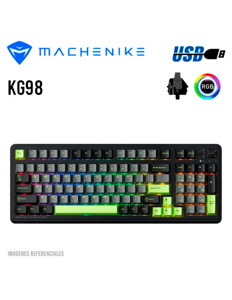 TECLADO GAMER MACHENIKE KG98 (KG98) SWITCH GR SILVER | BLACK