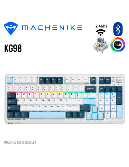 TECLADO GAMER MACHENIKE KG98 (KG98) SWITCH GR SILVER| WIRED-BT| BLUE